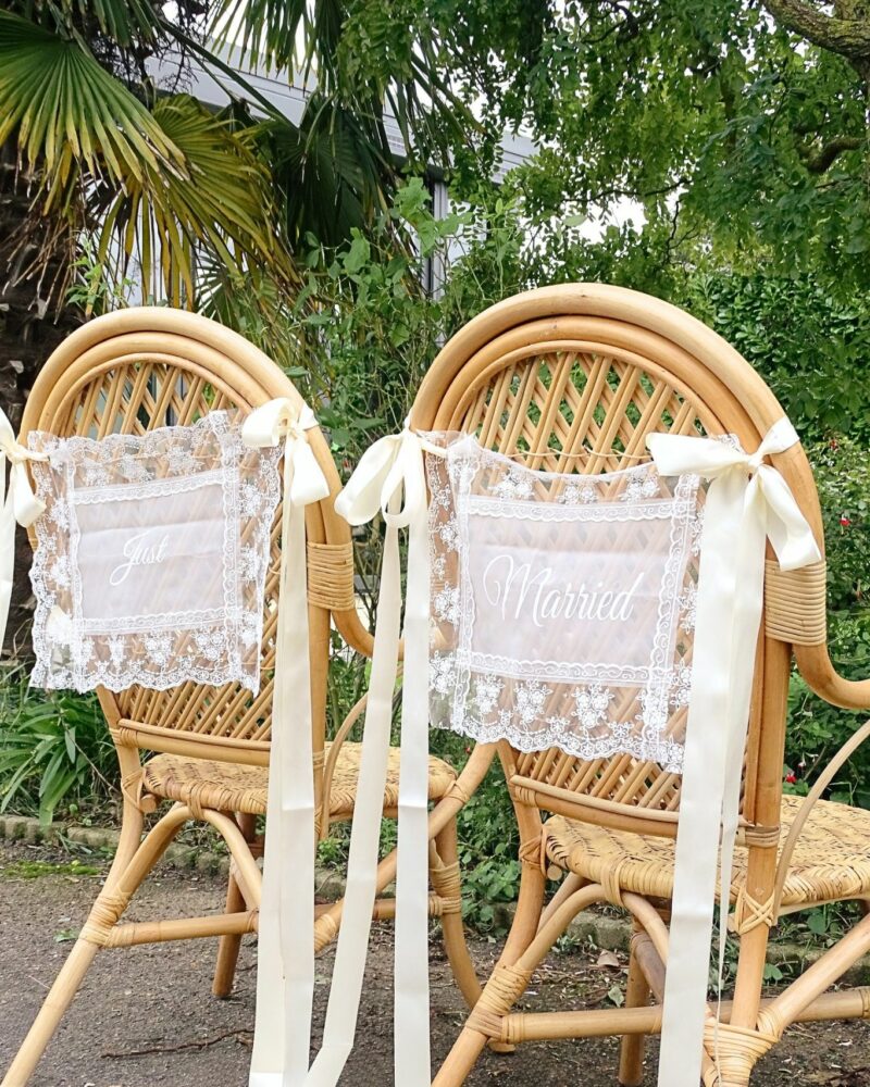 Panneaux de chaise "Just Married"