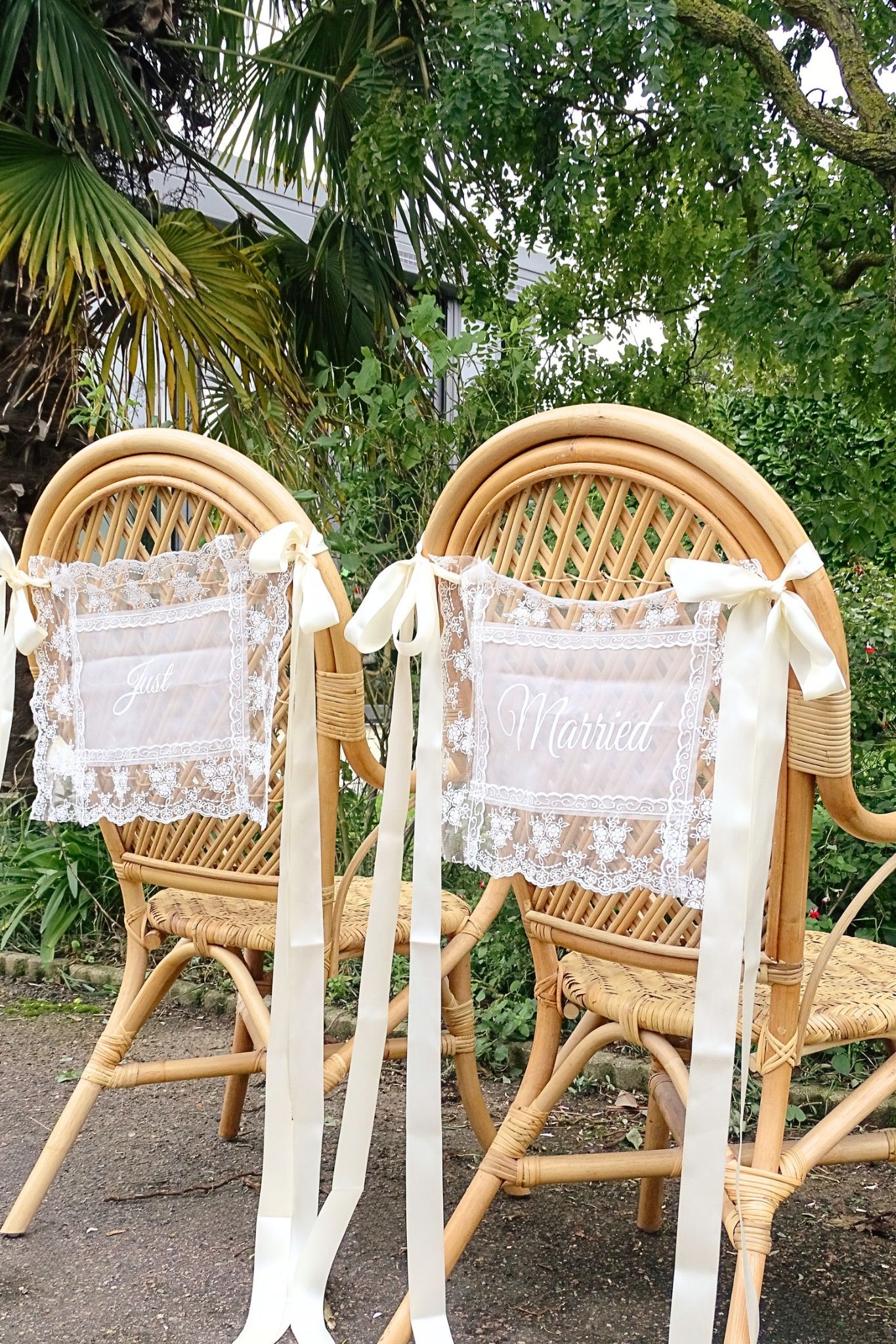 Panneaux de chaise "Just Married"